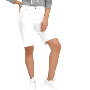 Hue ultra soft denim high rise bermuda shorts S